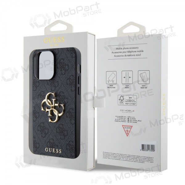 Θήκη Apple iPhone 14 Pro Max - Guess PU 4G Metal Logo (γκρι)