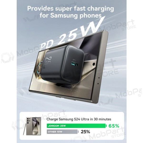 Φορτιστής Joyroom JR-TCF23 USB-C 25W + USB-C to USB-C cable 1.0m μαύρος