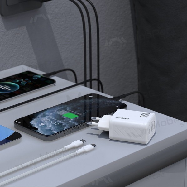 Φορτιστής τηλεφώνου Dudao A28PC 45 W GaN 2x USB-C με καλώδιο USB-C 1 m μαύρο