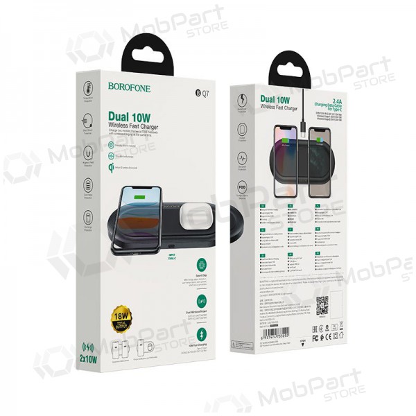 Φορτιστής ασύρματος Borofone BQ7 Prominent Dual (10W) (μαύρος)