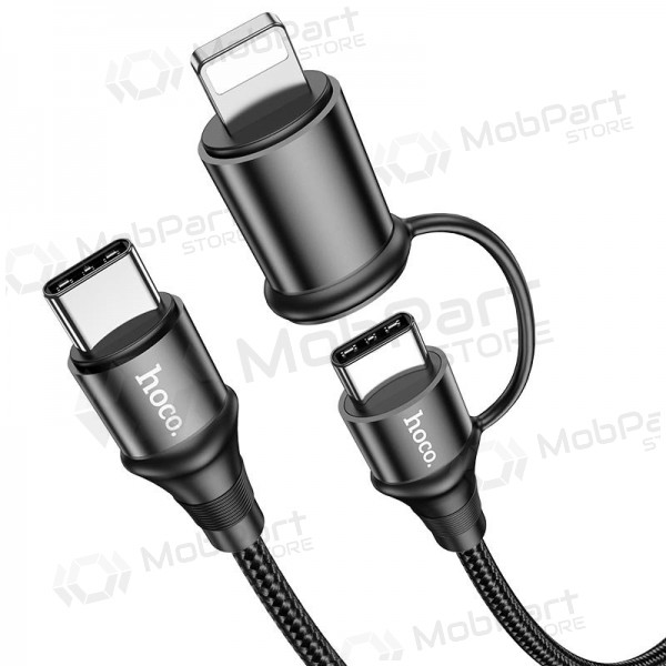 USB καλώδιο Hoco X50 2-in-1 Exquisito Type-C - Type-C / Lightning 1.0m (μαύρος)