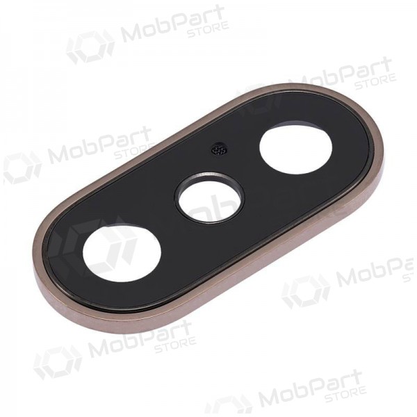 Apple iPhone XS / XS Max τζαμάκι κάμερας (χρυσαφένιος) (με πλαίσιο)