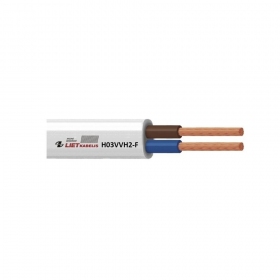Εύκαμπτο καλώδιο Lietkabelis OMYp 2x1.0 mm² χάλκινο PVC CPR Eca 300 V 100 m κουλούρα