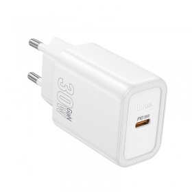 Φορτιστής τηλεφώνου Hoco N62 30 W GaN USB-C λευκός
