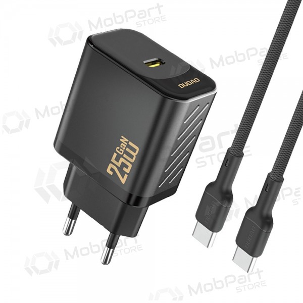 Φορτιστής Dudao A27C GaN 25W USB-C + καλώδιο USB-C σε USB-C 1.0m μαύρο