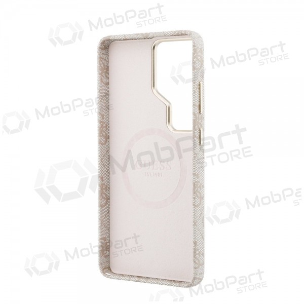 Θήκη Samsung Galaxy S26 Ultra - Guess PU 4G Script Metal Logo Magnetic (ροζ)