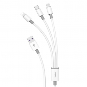 Καλώδιο USB Dudao L8s-3in1 USB-A σε USB-C / Micro USB / Lightning 1.2 m 100 W
