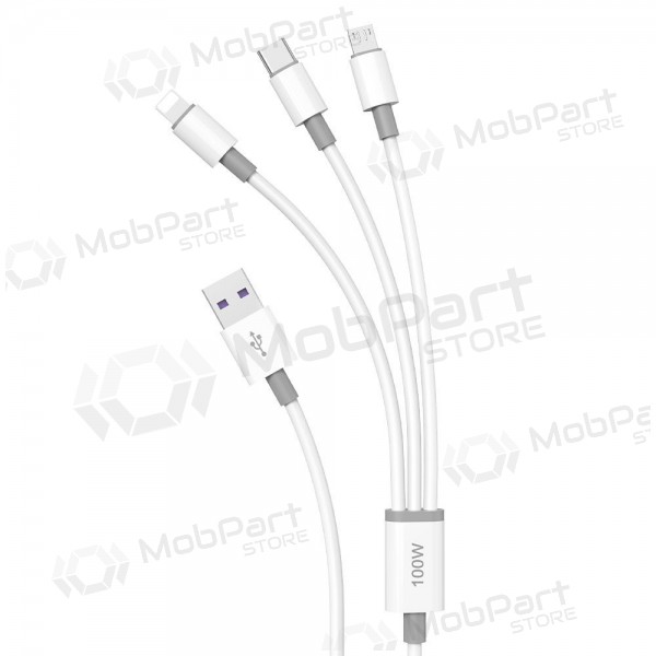 Καλώδιο USB Dudao L8s-3in1 USB-A σε USB-C / Micro USB / Lightning 1.2 m 100 W