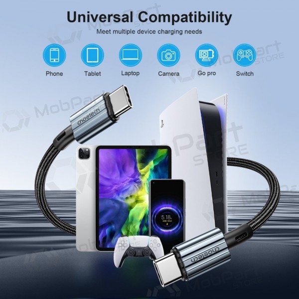 USB καλώδιο Choetech XCC-1015 USB-C to USB-C PD60W 2.0m μαύρος