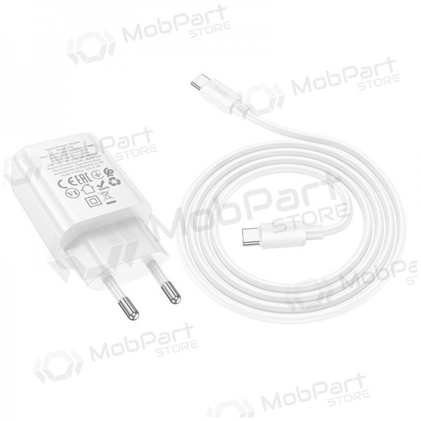 Φορτιστής τηλεφώνου Hoco N60 GaN USB-C με καλώδιο USB-C 1 m λευκό
