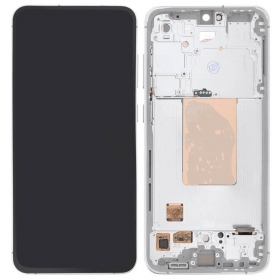 Οθόνη Samsung Galaxy S24 FE (ασημί) (με πλαίσιο) (Premium)