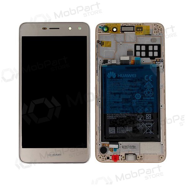 Huawei Y6 2017 (Nova Young) / Y5 2017 (Y5-3) οθόνη (χρυσαφένιος) (με πλαίσιο και μπαταρία) (service pack) (γνησια)
