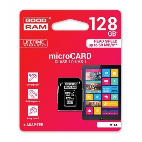 Κάρτα μνήμης GOODRAM MicroSD 128Gb (class 10) + SD adapter