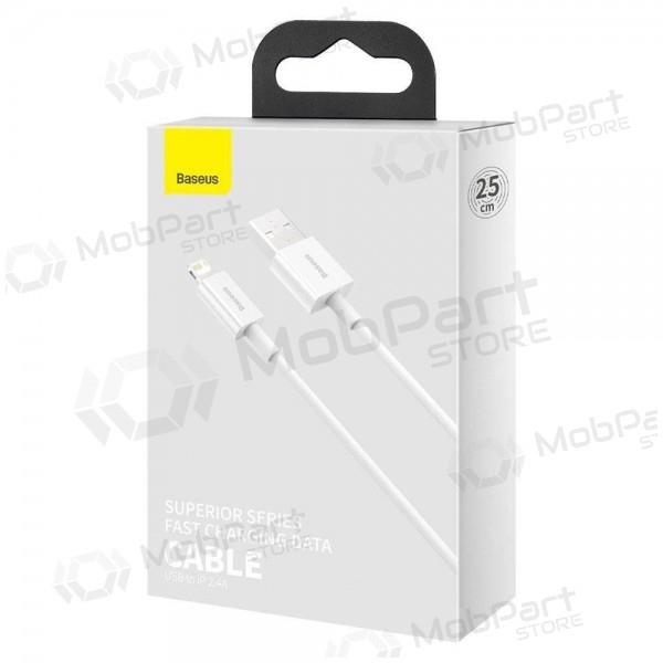 USB καλώδιο Baseus Superior Lightning 2.4A 0.25m (άσπρο) CALYS-02