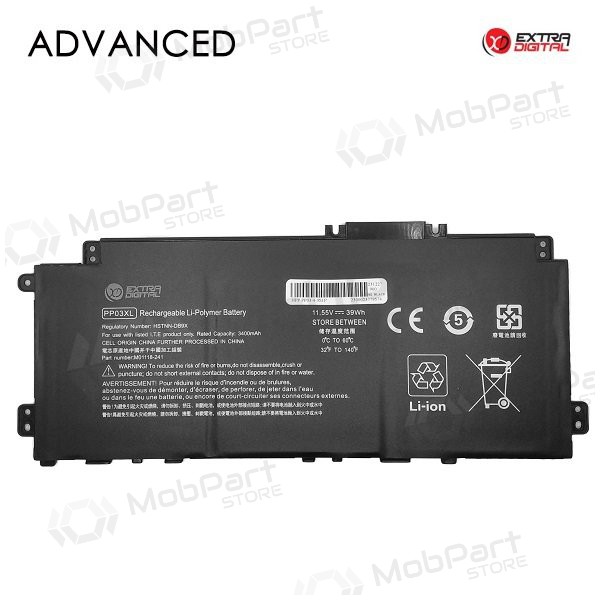 HP PP03XL, 3400mAh μπαταρία Laptop, Advanced
