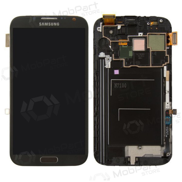 Samsung N7100 Galaxy Note 2 οθόνη (μαύρος) (με πλαίσιο) (service pack) (γνησια)