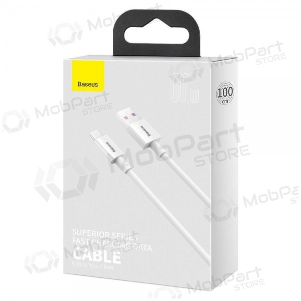 USB καλώδιο Baseus Superior iš USB į Type-C 66W 2.0m άσπρο CATYS-A02