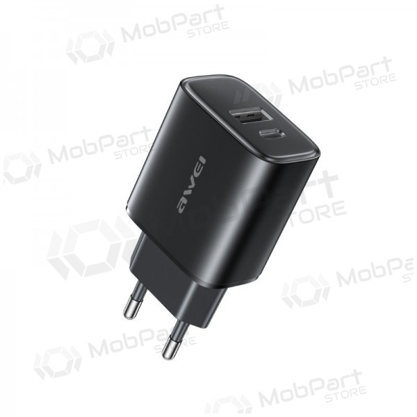 Φορτιστής τηλεφώνου Awei PD85-EU 22.5 W USB-C + USB-A μαύρος