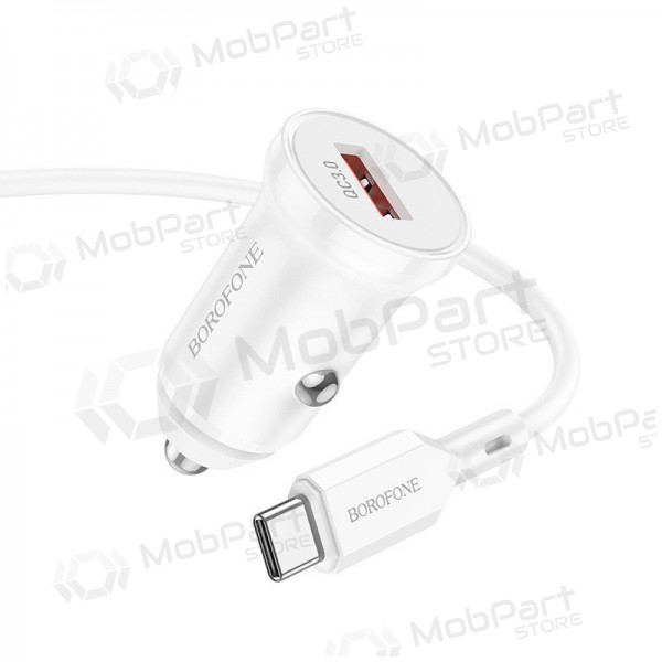 Φορτιστής automobilinis Borofone BZ18 Quick Charge 3.0 18W + Type-C (άσπρο)
