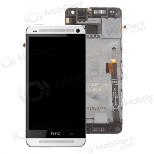 HTC One Mini οθόνη (άσπρο) (με πλαίσιο) (μεταχειρισμένος grade C, γνησια)