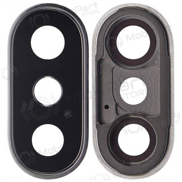 Apple iPhone X τζαμάκι κάμερας (ασήμι) (με πλαίσιο)