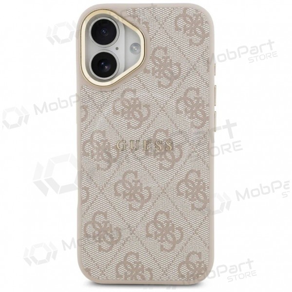 Θήκη Apple iPhone 17 -Guess PU Leather 4G Gold Frame MagSafe- (ροζ)