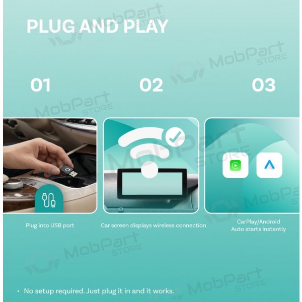 Ασύρματος προσαρμογέας CarPlay / Android Auto Ottocast Mini Aura CA530-T μαύρος