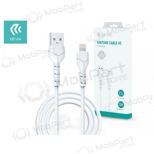 Καλώδιο USB Devia Kintone Lightning 1.0m (λευκό) 5V 2.1A