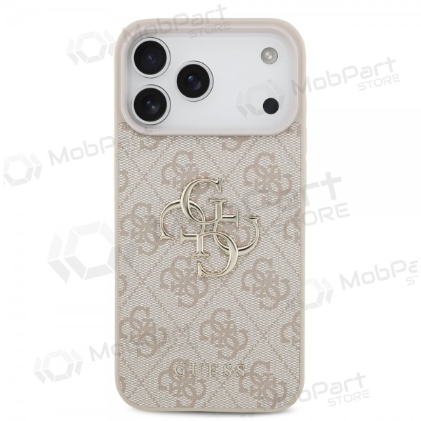 Θήκη Apple iPhone 17 Pro Max -Guess PU 4G Metal Logo- (ροζ)