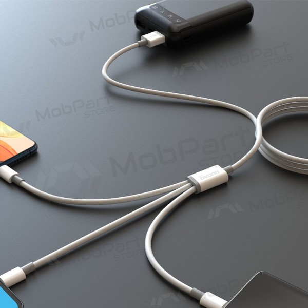 Καλώδιο USB Dudao L8s-3in1 USB-A σε USB-C / Micro USB / Lightning 1.2 m 100 W
