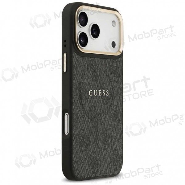Θήκη Apple iPhone 17 Pro - Guess PU Leather 4G Gold Frame MagSafe (μαύρο)