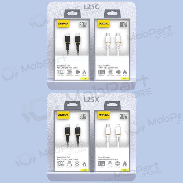 Καλώδιο Lightning Dudao L25X USB-C σε Lightning 1 m 30 W λευκό