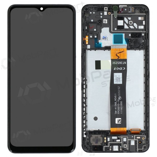 Ekranas Samsung A047 A04S 2022 su lietimui jautriu stikliuku Black και rėmeliu γνησια