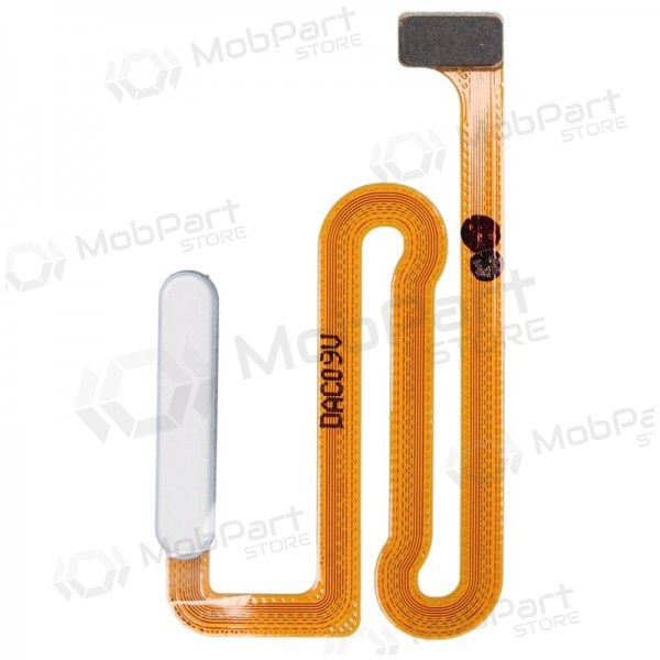 Samsung Galaxy A125 A12 / A127 A12S - Αισθητήρας δακτυλικού αποτυπώματος & Καλωδιοταινία πλήκτρου ενεργοποίησης/απενεργοποίησης (On/Off) (Λευκό) (Service Pack) (Γνήσιο)