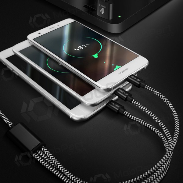 Καλώδιο USB Dux Ducis K-ONE 3in1 microUSB-Lightning-Type-C FastCharging 1.2m