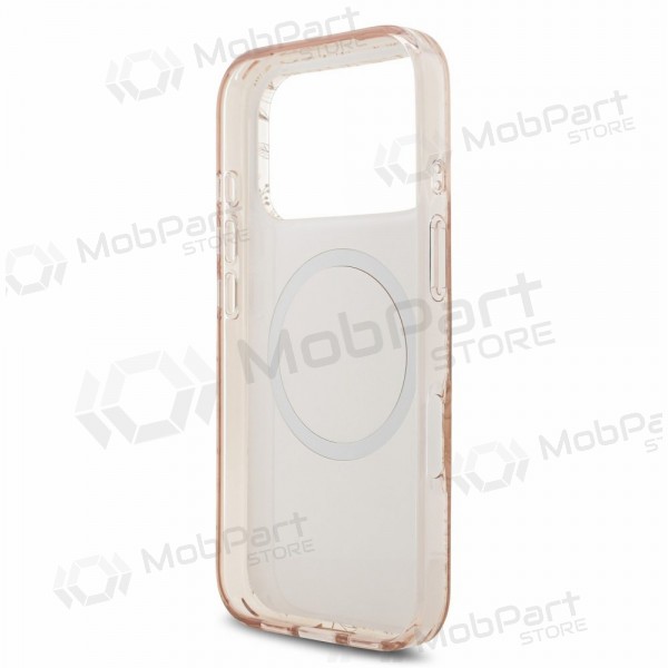 Θήκη Apple iPhone 18 Pro Max - Guess IML Flowers Allover Strap MagSafe (ροζ)