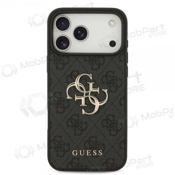 Θήκη Apple iPhone 17 Pro Max - Guess PU 4G Metal Logo (γκρι)