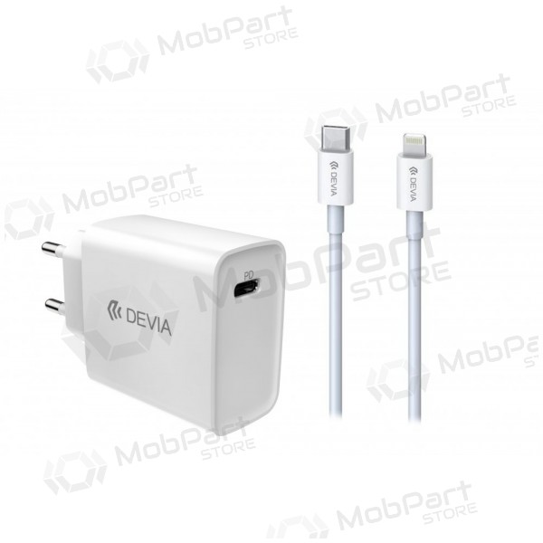 Φορτιστής Devia Smart PD Quick Charge + MFI Type-C-Lightning (άσπρο)