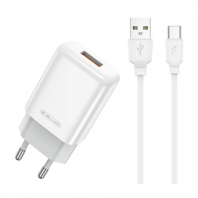 Φορτιστής buitinis Jellico EU01 2.4A USB + Type-C άσπρο