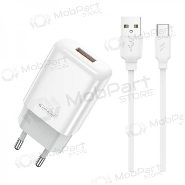Φορτιστής buitinis Jellico EU01 2.4A USB + Type-C άσπρο
