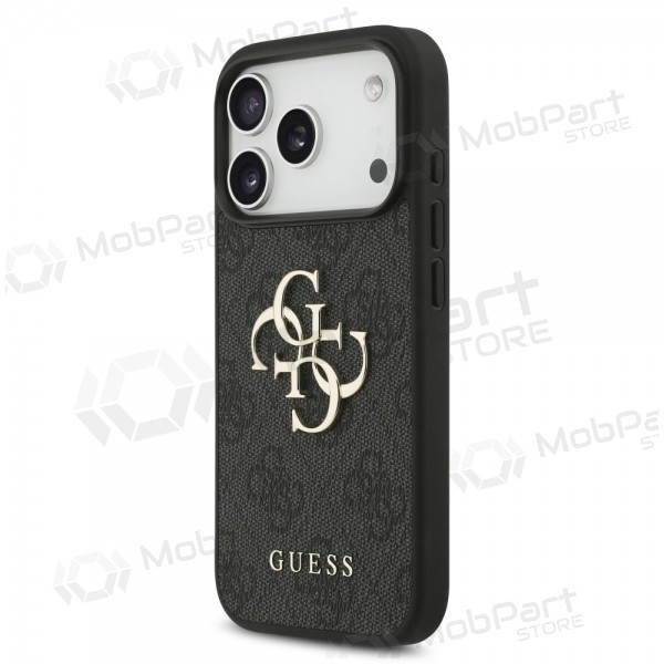 Θήκη Apple iPhone 17 Pro - Guess PU 4G Metal Logo Strap (μαύρο)