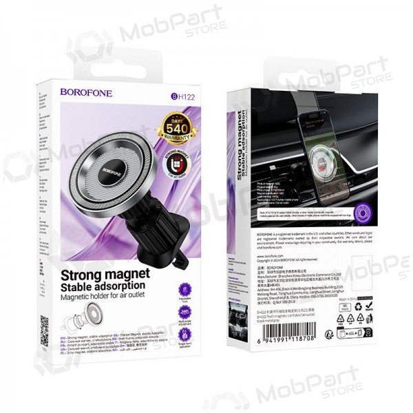 Θήκη τηλεφώνου αυτοκινήτου Borofone BH122 Magsafe (air vent) μαύρος