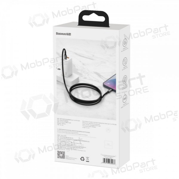 Καλώδιο USB Baseus Tungsten Gold Fast Data Type-C - Type-C 100W 1.0m (μαύρο) CATWJ-01