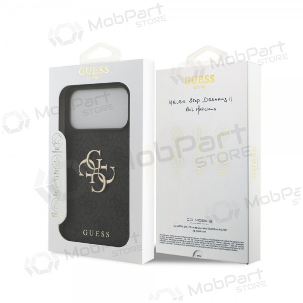 Θήκη Apple iPhone 18 Pro - Guess PU 4G Metal Logo (γκρι)