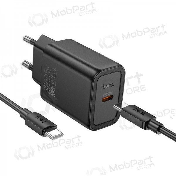 Φορτιστής τηλεφώνου Hoco N60 GaN USB-C με καλώδιο USB-C 1 m μαύρο