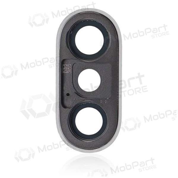 Apple iPhone XS / XS Max τζαμάκι κάμερας (ασήμι) (με πλαίσιο)