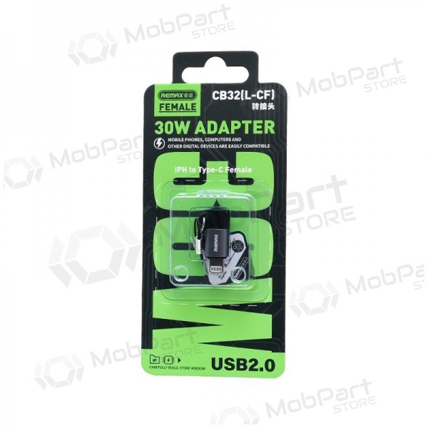 Προσαρμογέας Remax CB32 Lightning σε USB-C USB 2.0 λευκό