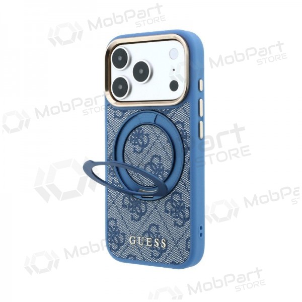Θήκη Apple iPhone 18 Pro -Guess PU 4G Ring Stand MagSafe- (μπλε)