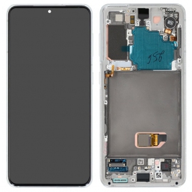 Samsung Galaxy S21 5G οθόνη (άσπρο) (με πλαίσιο) (γνησια)