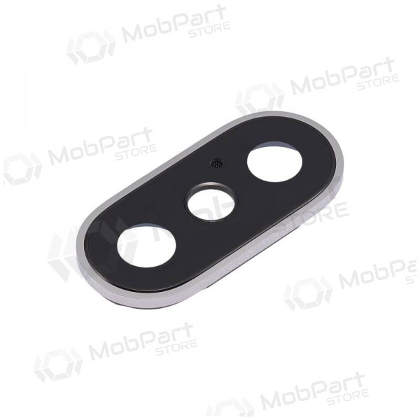 Apple iPhone X τζαμάκι κάμερας (ασήμι) (με πλαίσιο)